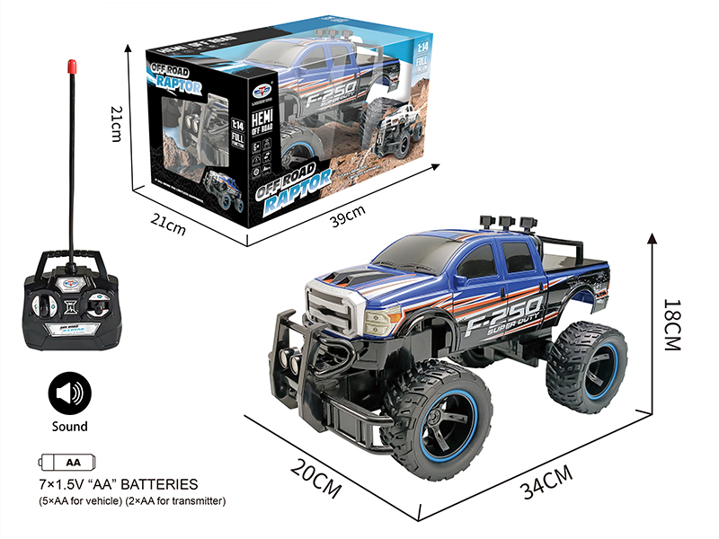 1:14 Ford F250 Pickup 4CH Remote Control Cross-Country Car