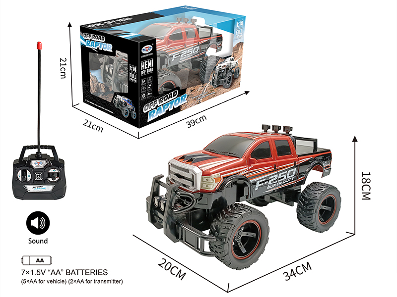 1:14 Ford F250 Pickup 4CH Remote Control Cross-Country Car