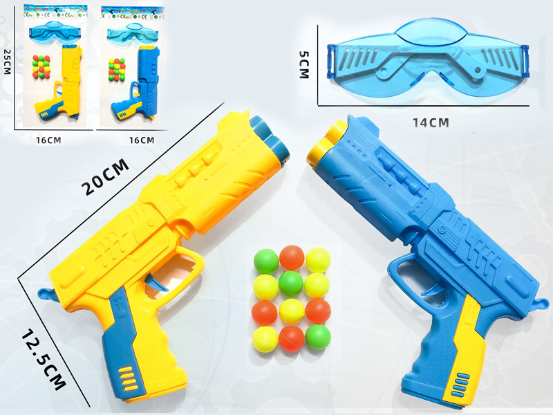 Soft Bullet Gun + Glasses + 8 Table Tennis