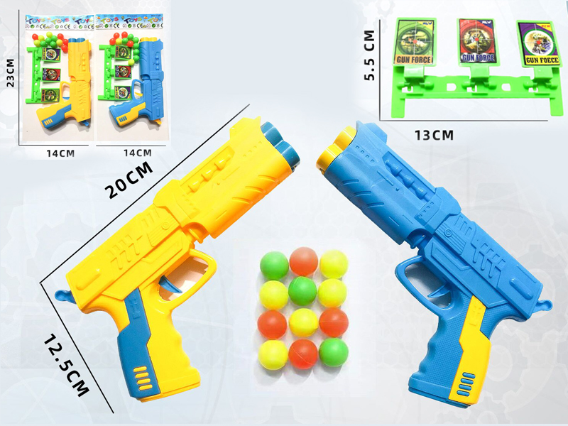 Soft Bullet Gun + Parts + 8 Table Tennis