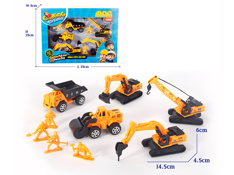 Pull Back Engineering Truck Set