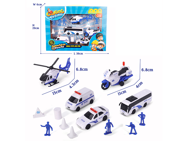 Pull Back City Police Car Set