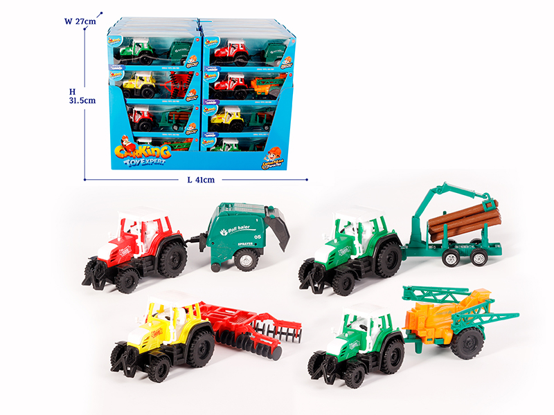 Pull Back Farm Tractor  40pcs