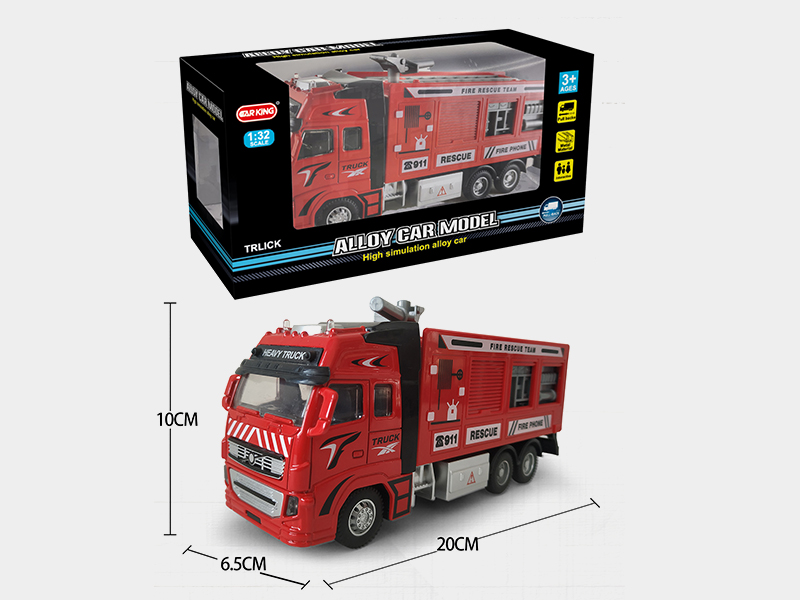 High Simulation Alloy Pull Back Fire Engine