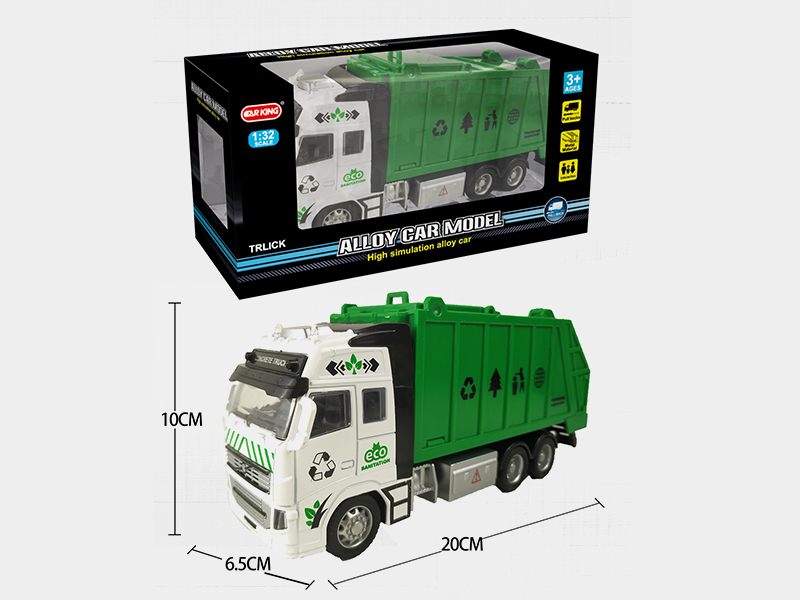 High Simulation Alloy Pull Back City Rubbish Car