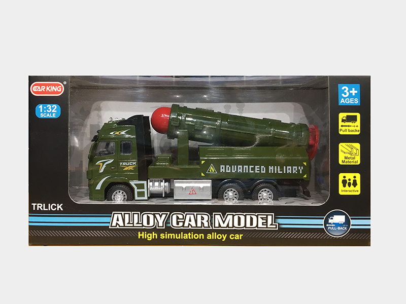 High Simulation Alloy Pull Back Missile Truck