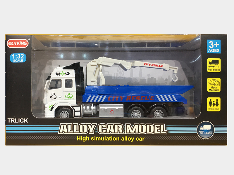 High Simulation Alloy Pull Back Road Block Removal Truck