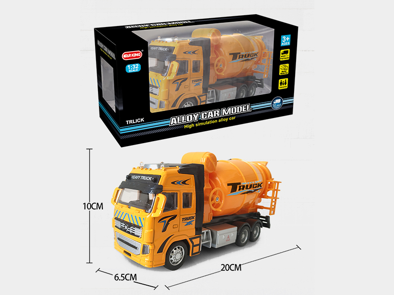 High Simulation Alloy Pull Back Concrete Mixer  With Light And Music