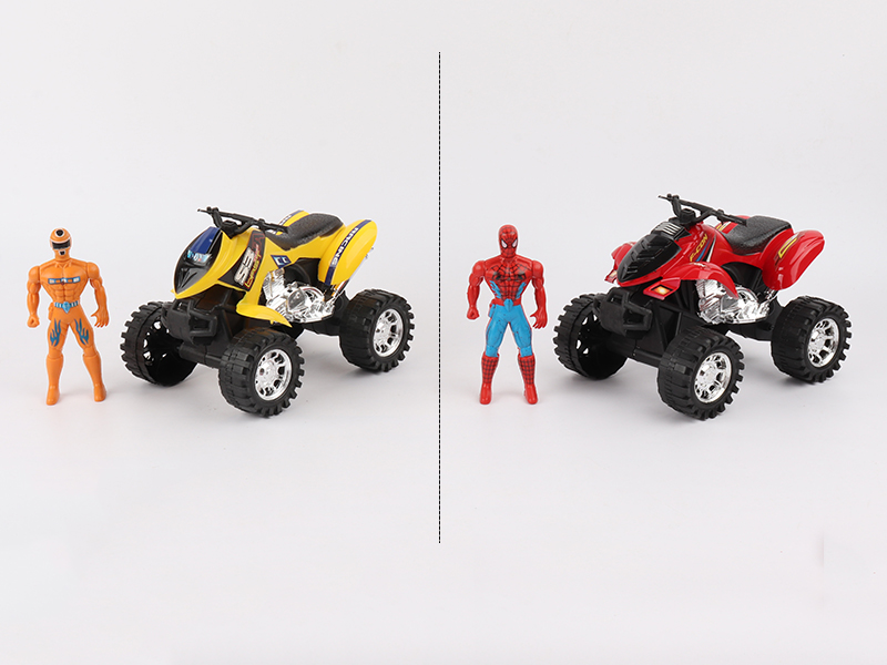 Friction Beach Motorcycle + 1 Superhero( With Light)