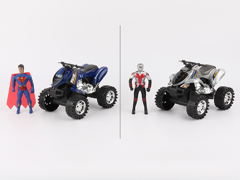 Friction Beach Motorcycle + 1 Superhero( With Light)