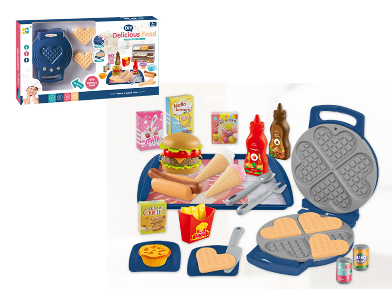 Waffle Maker With Music + Hamburger Set