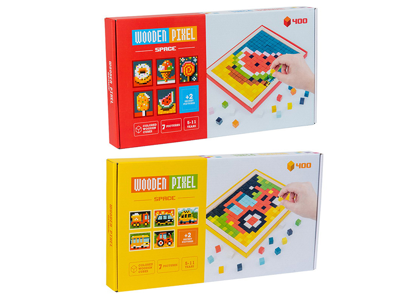 Wooden Pixel Puzzle (Fruit, Traffic)