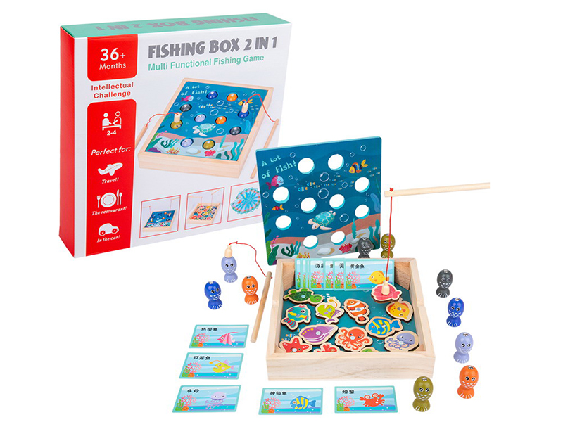 Wooden 2 In 1 Fishing Game