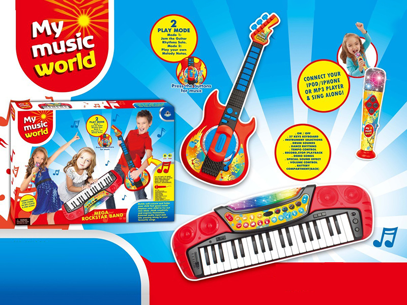 3 In 1 37 Key Electronic Piano Set