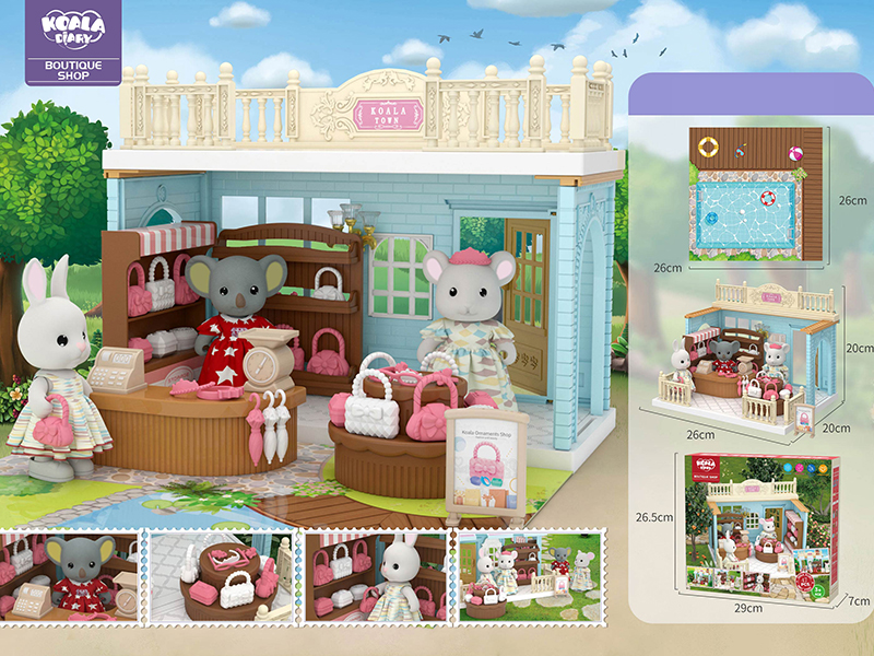DIY Koala Town Boutique Shop 47pcs