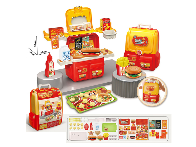37PCS Play House Hamburger Backpack