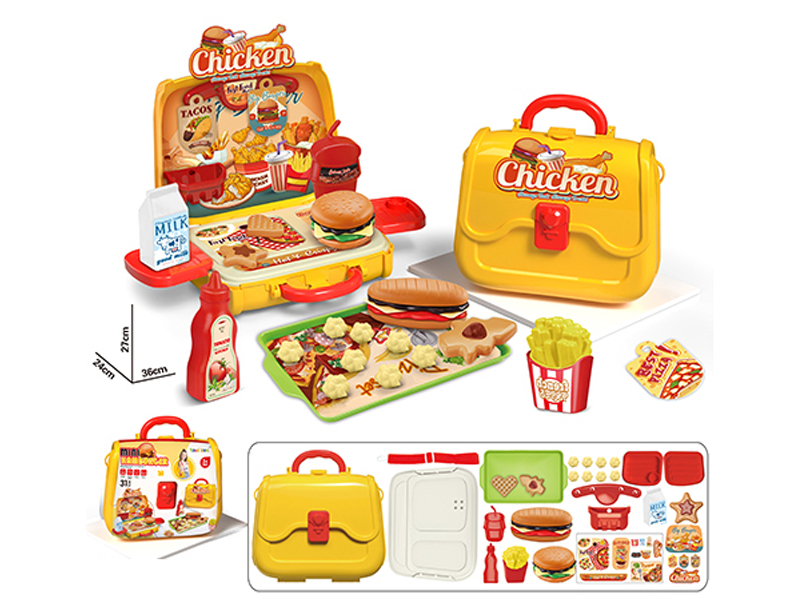 31PCS Play House Hamburger Handbag