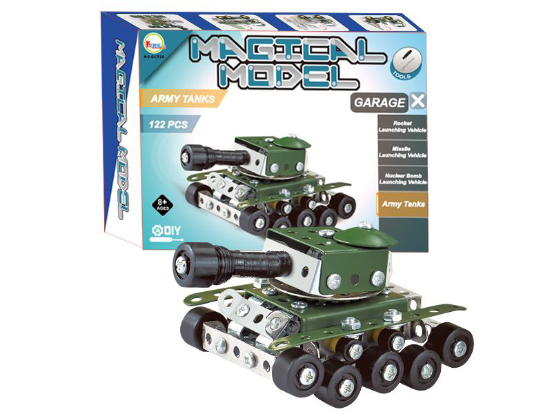 Metal Assembly Army Tanks 122pcs