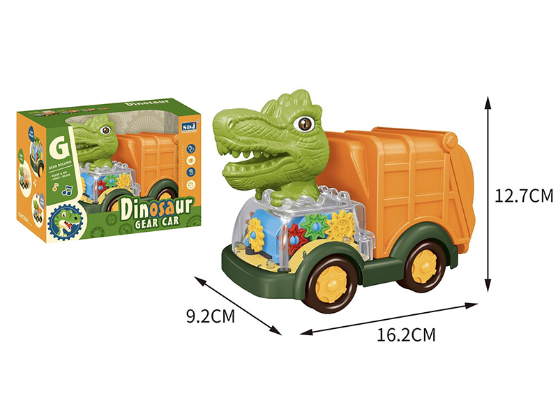 B/O Dinosaur Gear Car (Rubbish Car)With Light And Music