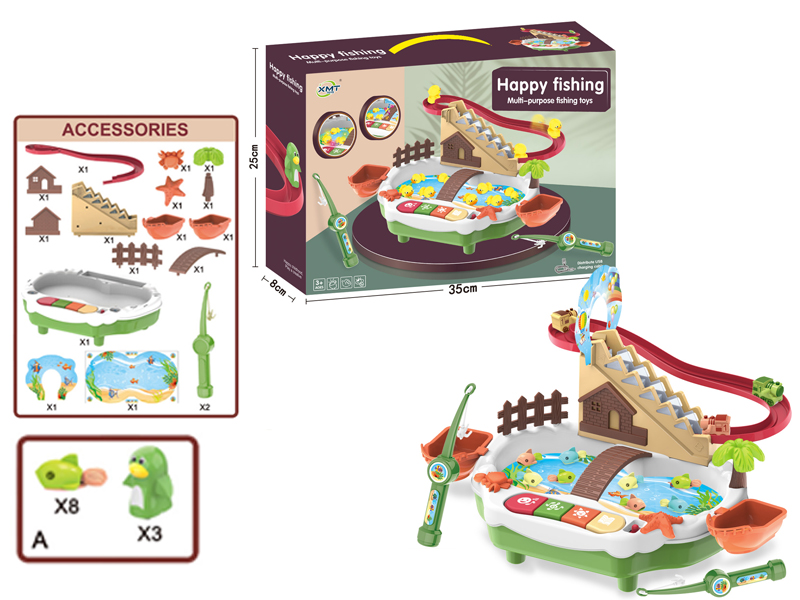 Multifunctional Penguin Ladder Fishing Paradise With Light And Music