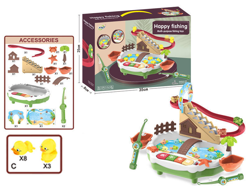 B/O Multifunctional Duckling Ladder Fishing Paradise With Light And Music