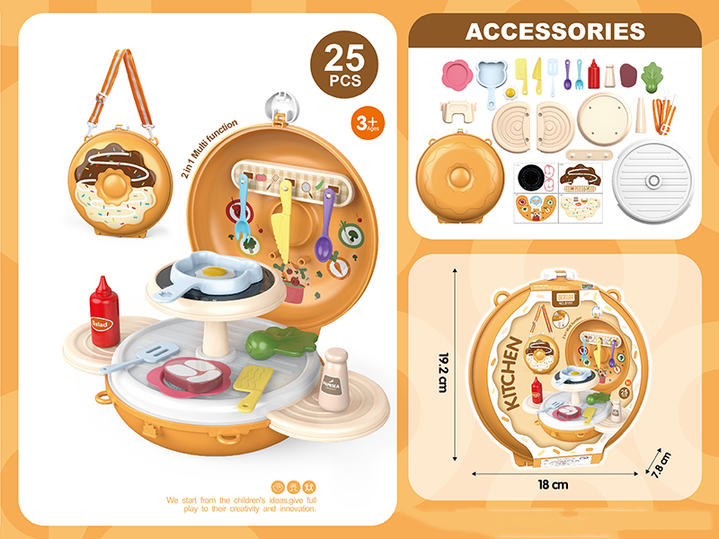 2 In 1 Donut Shoulder Bag Kitchen Set 25pcs