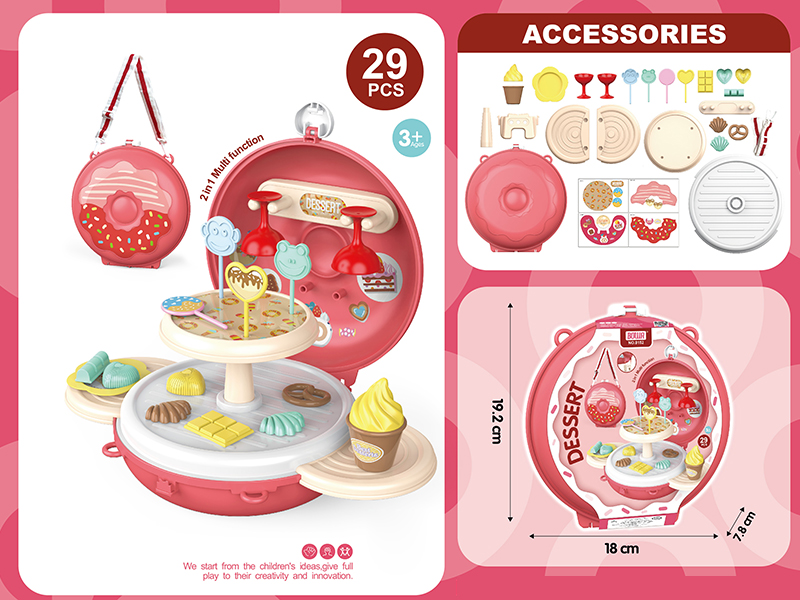 2 In 1 Donut Shoulder Bag Dessert Shop 29pcs