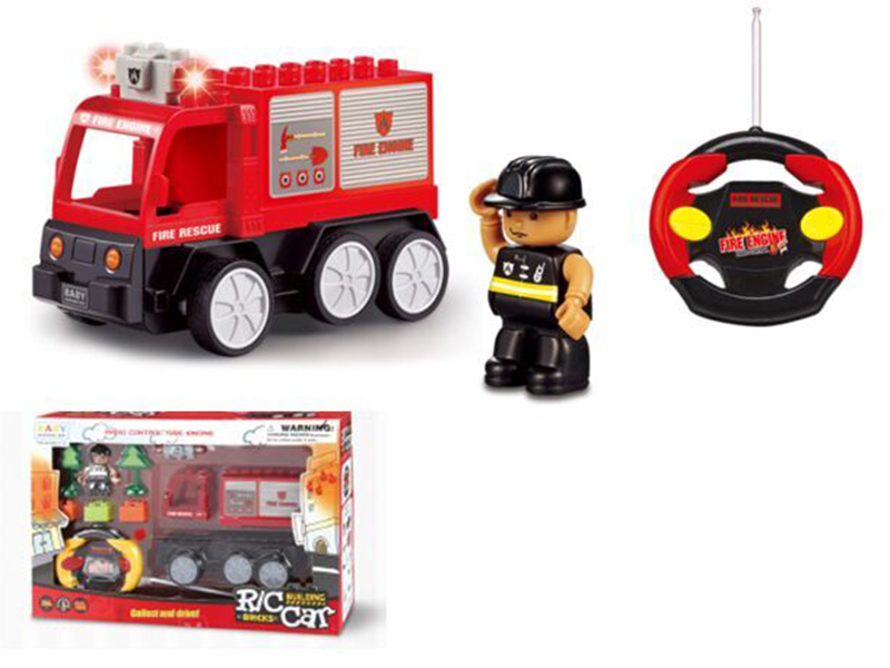 Remote Control Building Blocks Fire Engine With Light 13pcs