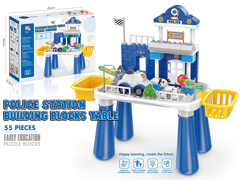 Police Station Building Blocks Table 55pcs