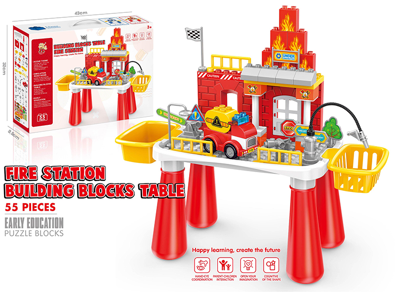 Fire Station Building Blocks Table 55pcs