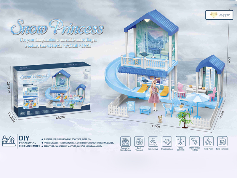 DIY Assembly Villa With Lights 100PCS