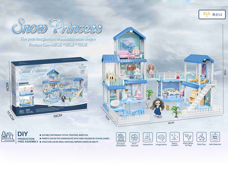 DIY Assembly Villa With Lights 408PCS