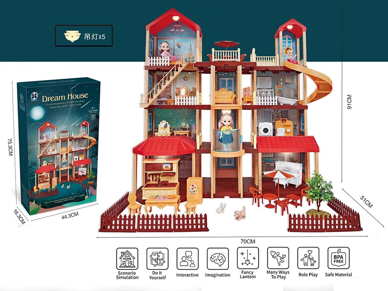 DIY Assembly Villa With Lights 407PCS