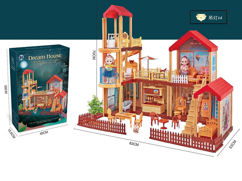 DIY Assembly Villa With Lights 194PCS