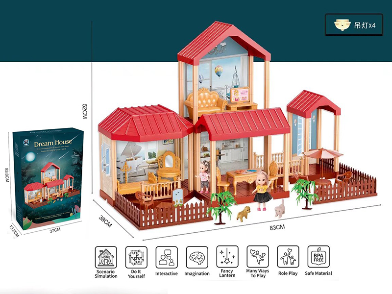 DIY Assembly Villa With Lights 133pcs