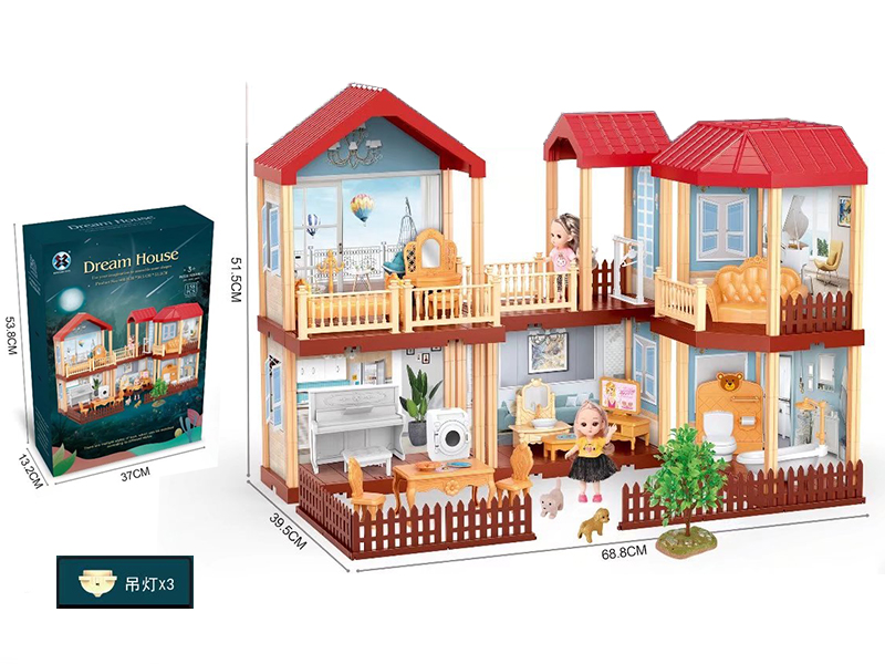 DIY Assembly Villa With Lights 158pcs