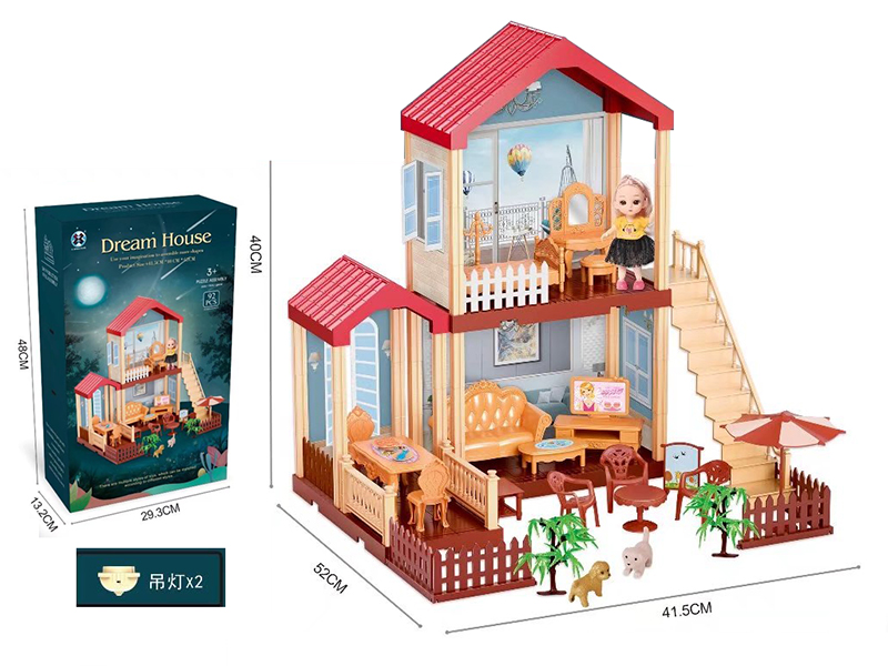 DIY Assembly Villa With Lights 92pcs