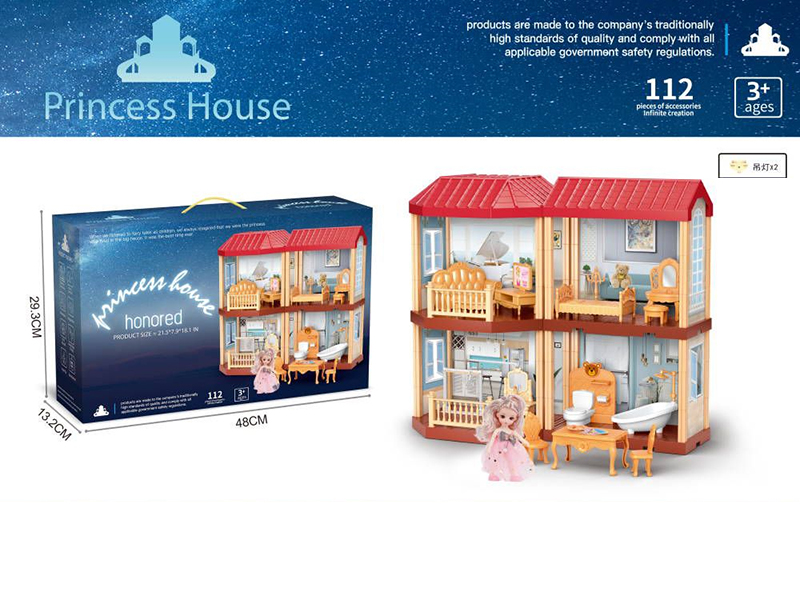 DIY Assembly Villa With Lights 112pcs