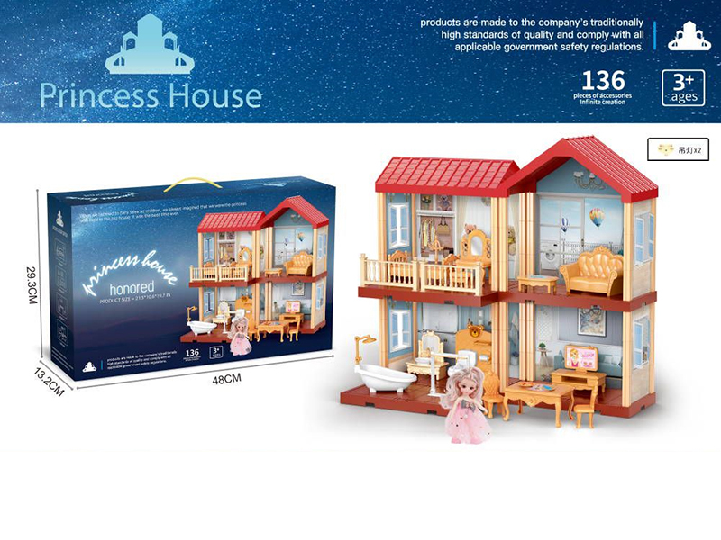 DIY Assembly Villa With Lights 113pcs