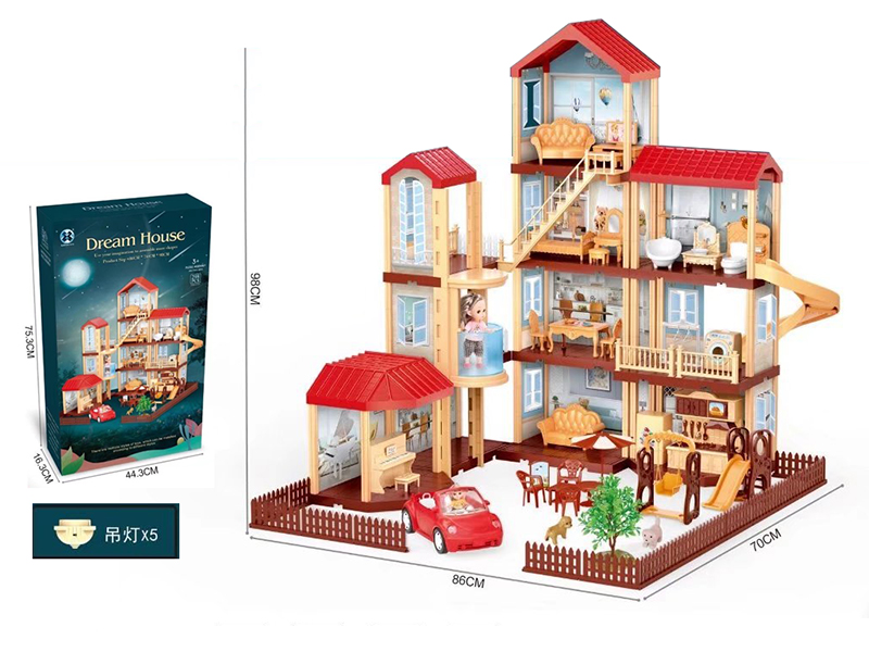 DIY Assembly Villa With Lights 298pcs