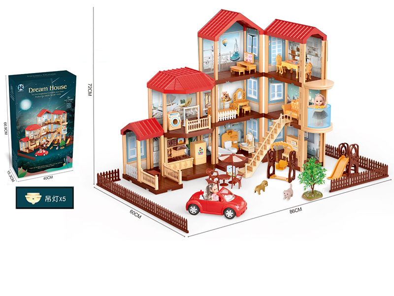 DIY Assembly Villa With Lights 251pcs