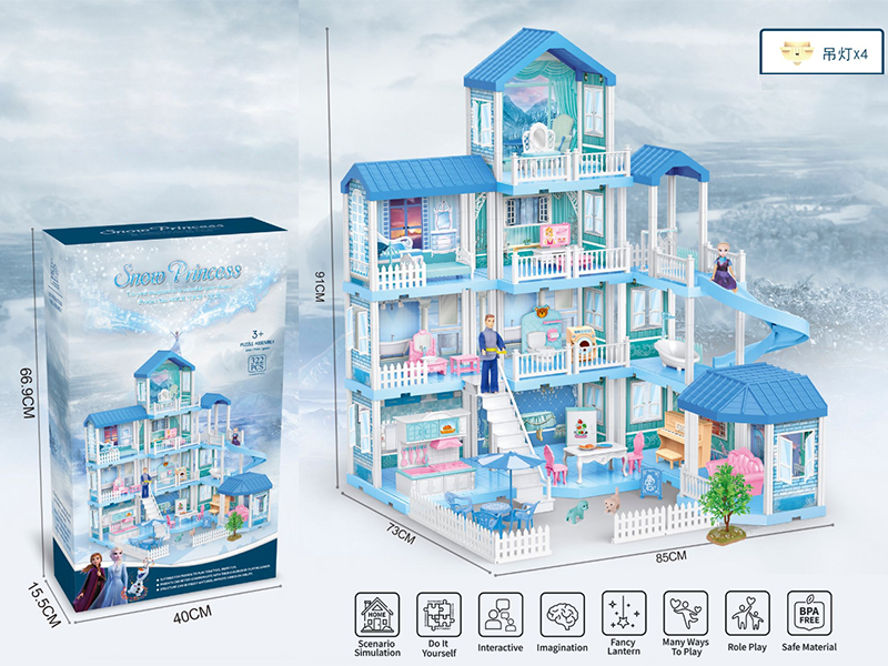 DIY Assembly Villa With Lights 322pcs