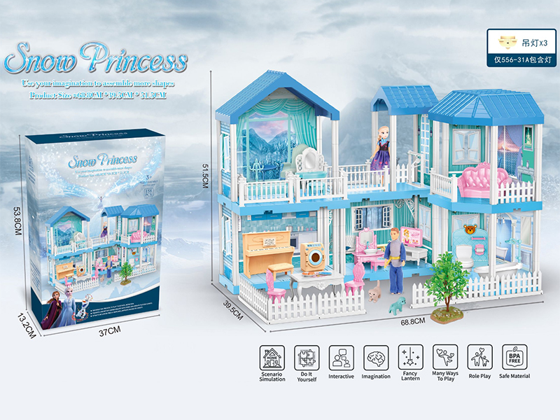 DIY Assembly Villa With Lights 158pcs