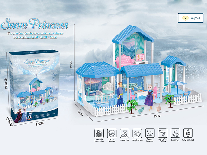 DIY Assembly Villa With Lights 133pcs