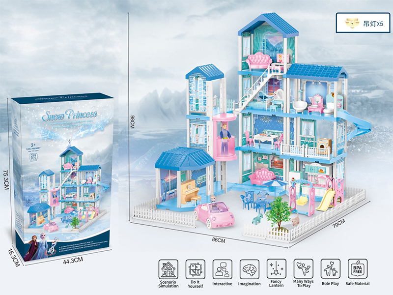 DIY Assembly Villa With Lights 298pcs