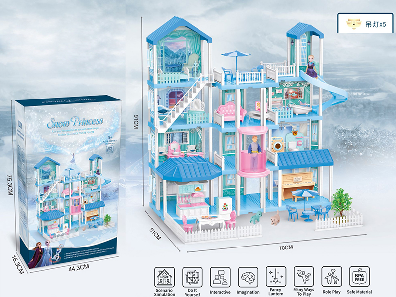 DIY Assembly Villa With Lights 406pcs