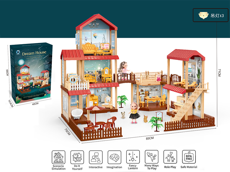 DIY Assembly Villa With Lights 249PCS