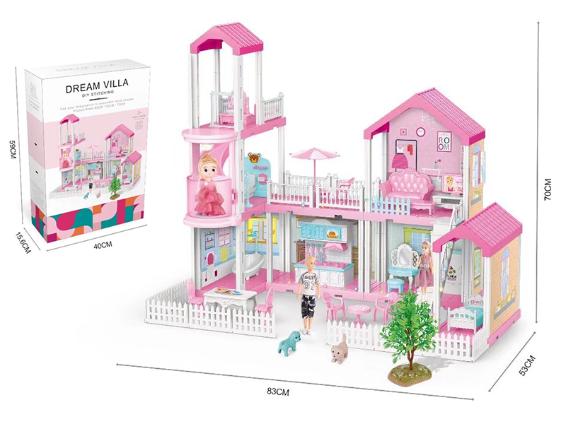 DIY Assembly Villa With Lights 197PCS