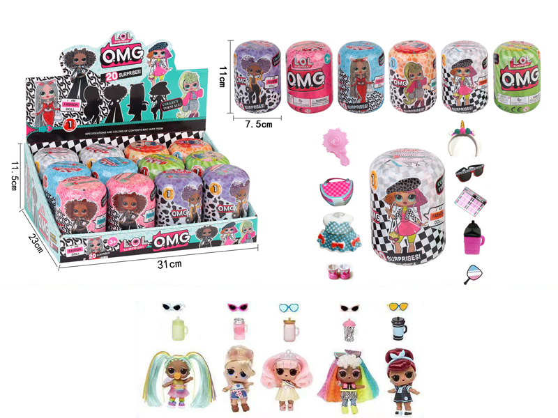 12PCS 12 Cm Capsule Ball Hair Implant Surprise Doll