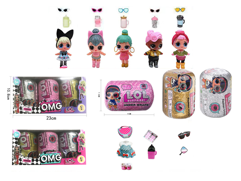 3PCS 12 Cm Capsule Ball Surprise Doll